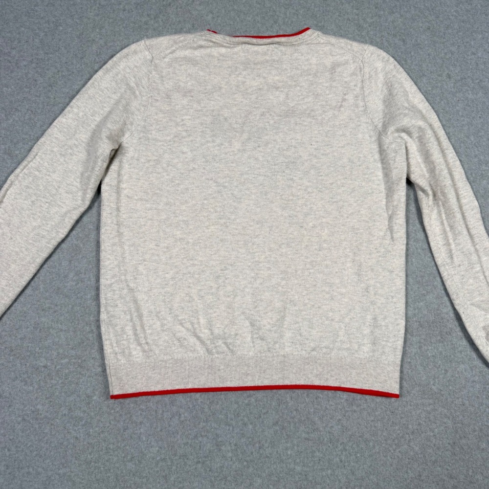 Boden Womens Oatmeal Wool Cotton Fox Terrier Dog Intarsia Sweater Red Trim M - Picture 8 of 8